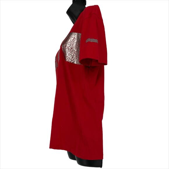 A/X Armani Exchange Short Sleeve Tee Shirt in Red/Metallic Size Medium - Picture 3 of 6